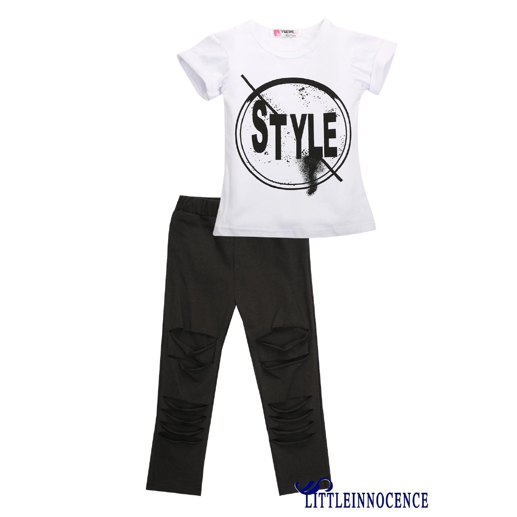 ❤XZQ-Toddler Kids Girls Clothes Style T-shirt Tops Pants Leggings Outfits 2Pcs Set