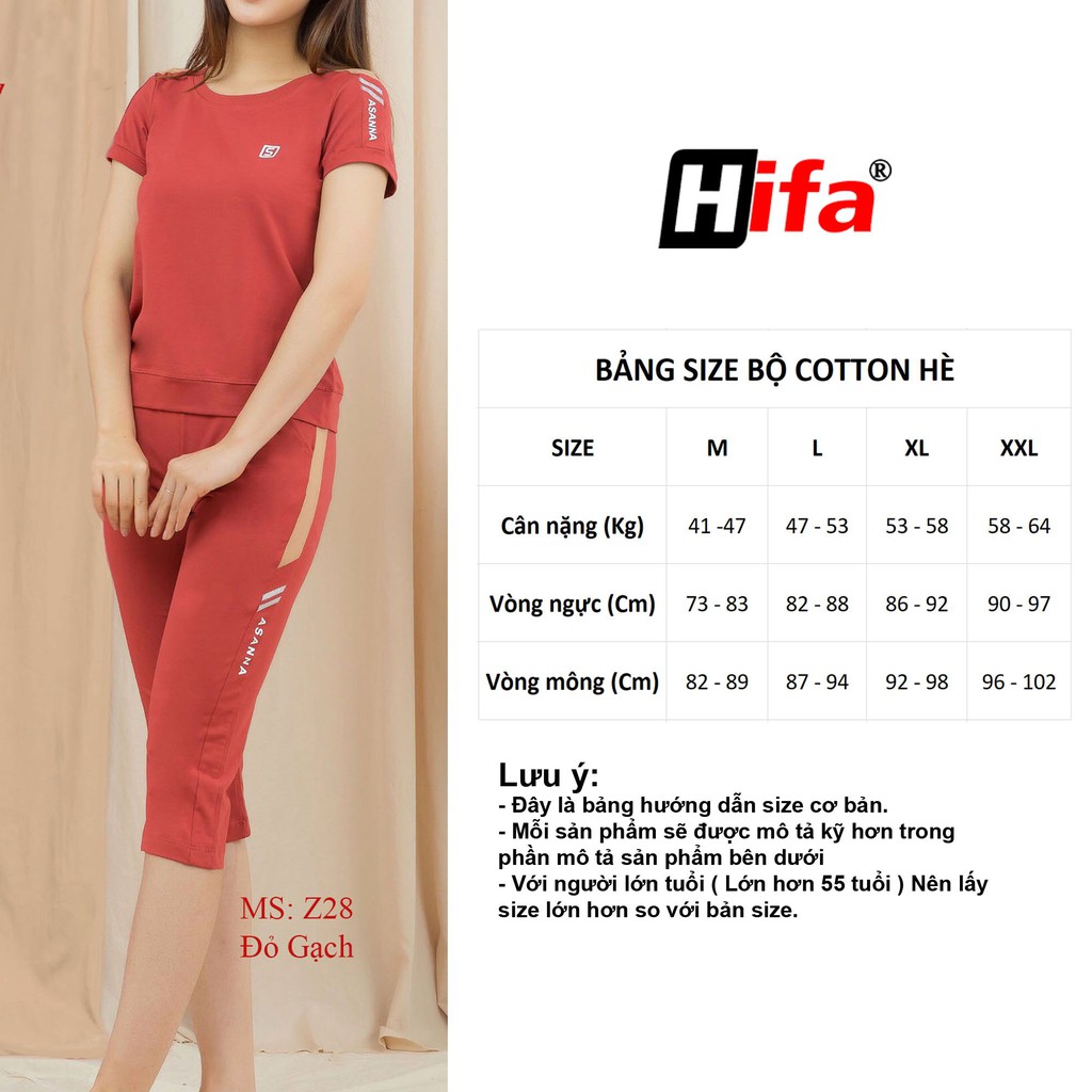 Bộ lửng nữ, Set bộ lửng mặc nhà chất cotton 100%. Đồ bộ HIFA Shop Hoàng Hiền MS:Z28