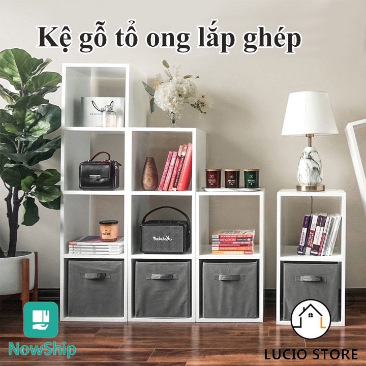 KỆ sách kệ đồ đồ 2 tầng tổ ong , chất gỗ MDF siêu chắc chắn dễ lắp ráp(màu trắng)