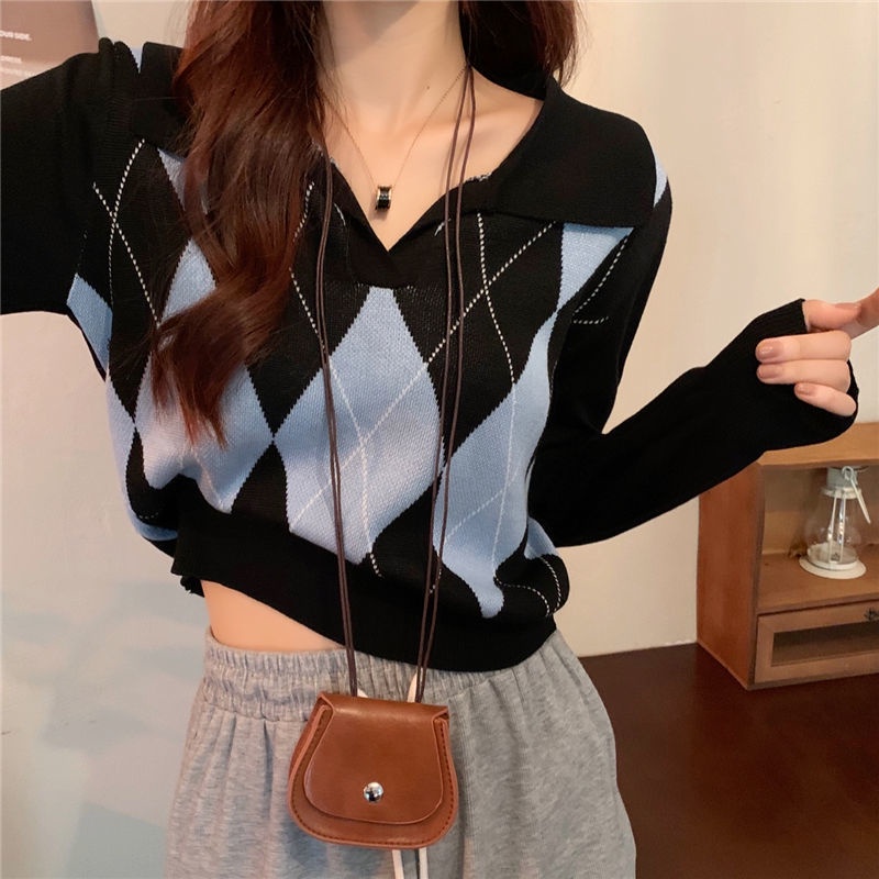 Áo Sweater Tay Dài Cổ Chữ V Thời Trang Mùa Thu Cho Nữ