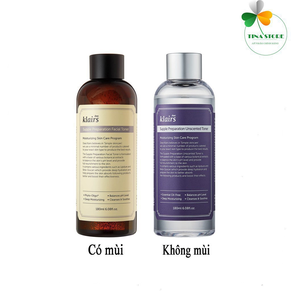 [Chính Hãng] Nước hoa hồng DEAR, KLAIRS SUPPLE PREPARATION FACIAL TONER 180ml