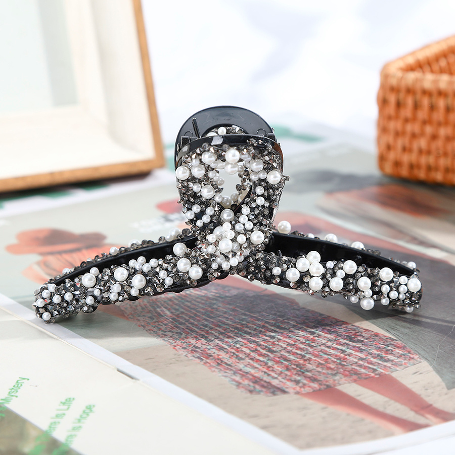 Kẹp bấu tóc đính đá và ngọc trai sang trọng cho nữ
