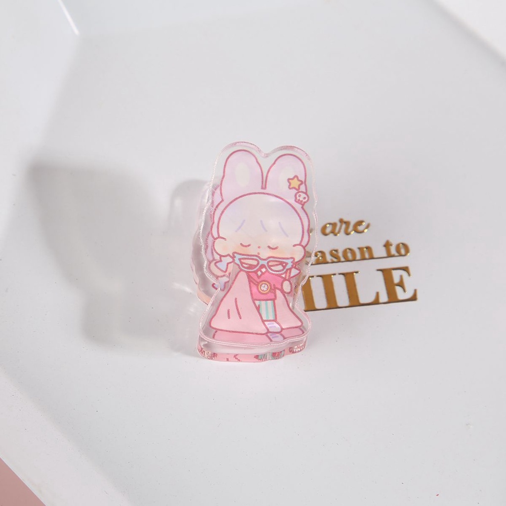 Kẹp Giấy Dán Ghi Chú / Sổ Tay Zhuo Dawang Bằng Acrylic In Họa Tiết Hoạt Hình Dễ Thương