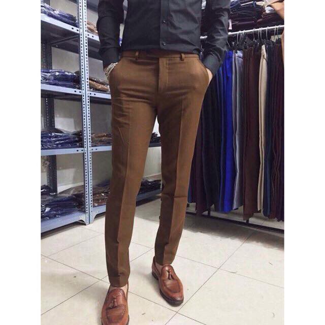 Quần âu nam vải co giãn màu nâu | BigBuy360 - bigbuy360.vn