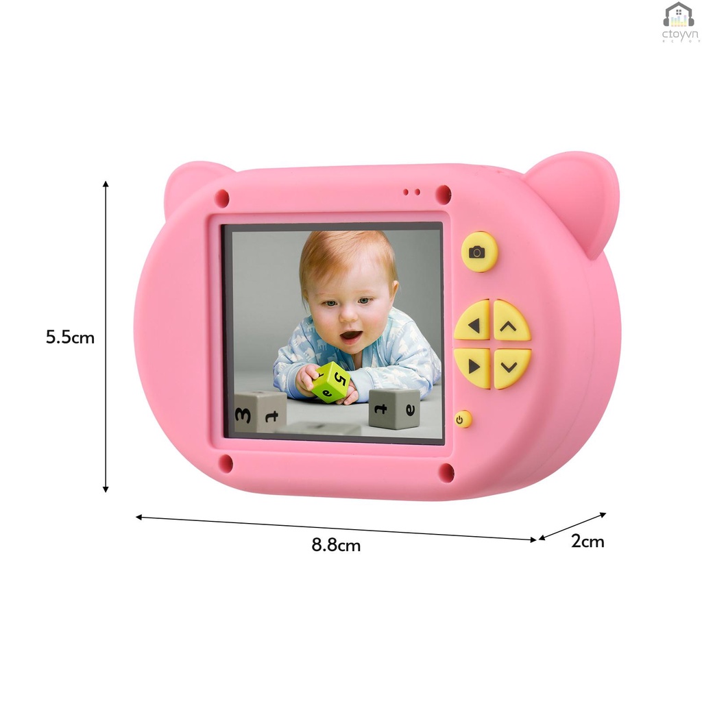 Máy quay phim kỹ thuật số 1080P có vỏ silicon mềm màn hình lớn 2 inch kèm dây treo cho bé
 | BigBuy360 - bigbuy360.vn