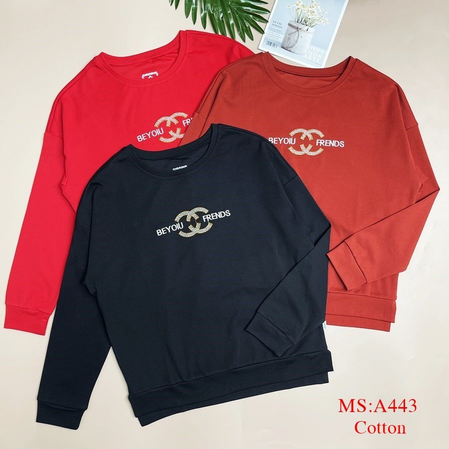 Áo sweater cotton nhật dài tay form rộng , phông dài tay Hifa Hoàng Hiền: A443