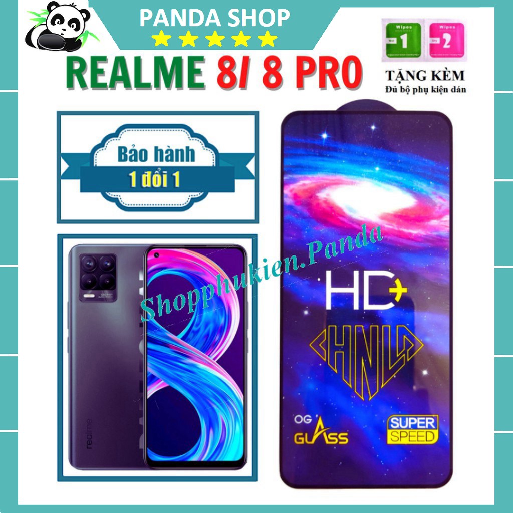 💎CAO CẤP💎 Kính Cường Lực Realme 8/ 8 Pro [5G] - Full màn hình và trong suốt - Phủ NaNo 100% - Độ trong suốt cao HD+