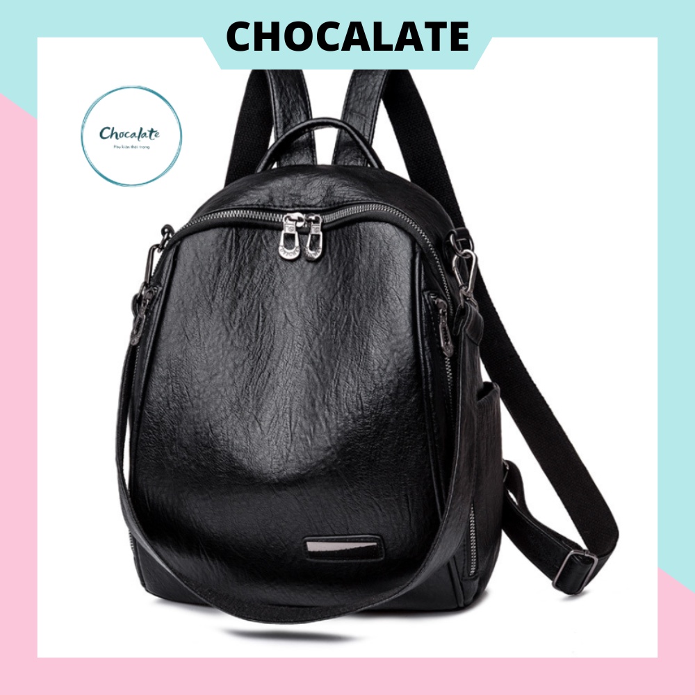 Balo da nữ thời trang cao cấp CHOCALATE phong cách hàn quốc đi du lich, đi chơi thoải mái