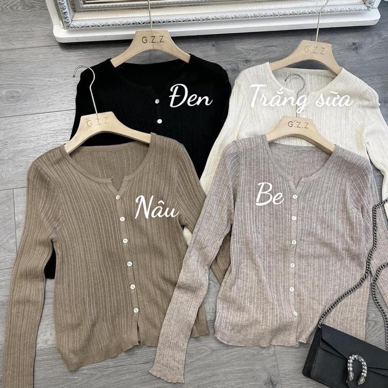 ÁO LEN DỆT CÀI CÚC MÀU VINTAGE PHONG CÁCH HÀN QUỐC