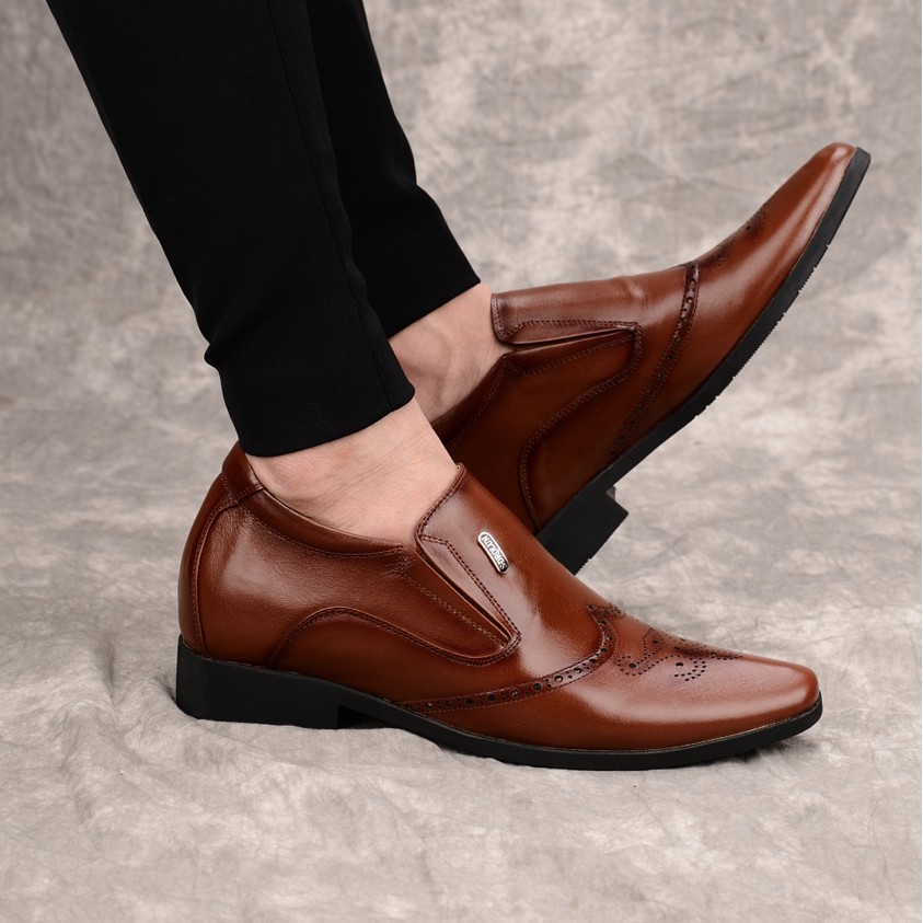 Giày Nam Công sở tăng chiều cao da bò ISHOESVN IS132