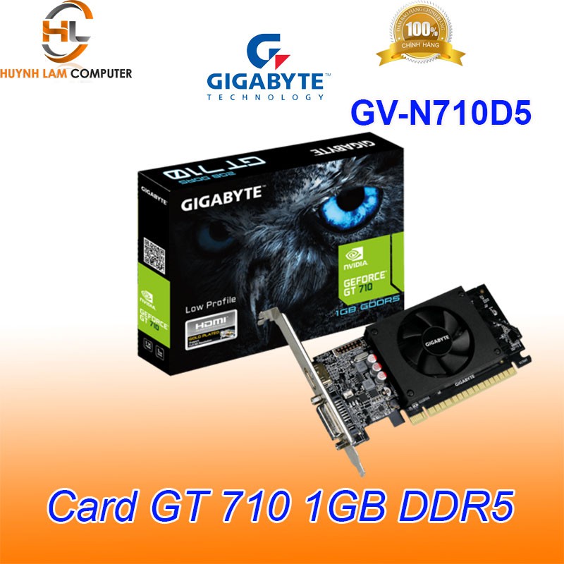 Card màn hình Gigabyte GT 710 1GB DDR5 GN-N710D5 - Viễn Sơn phân phối