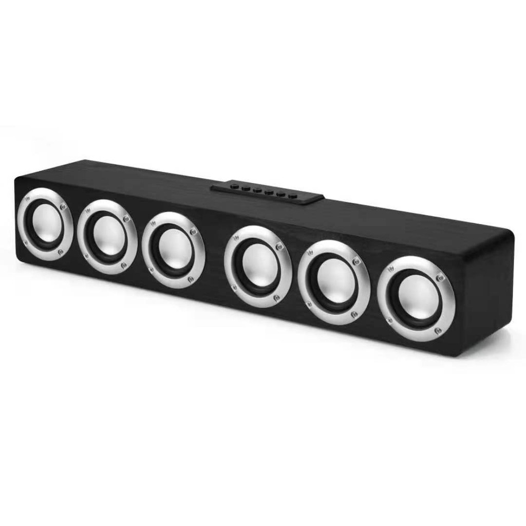 Loa Bluetooth Soundbar tivi 3D vỏ gỗ thật, âm thanh nổi 6 bass, thiết kế sang trọng