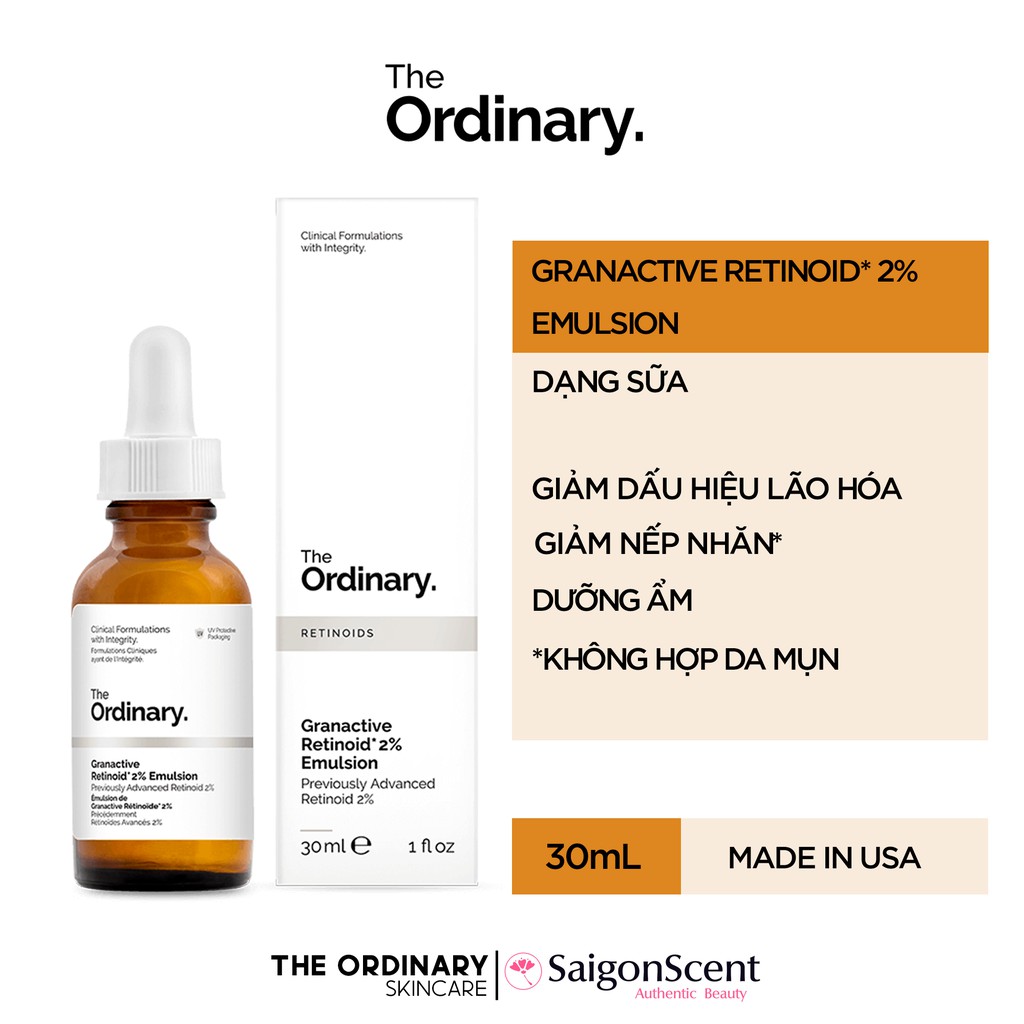 Tinh chất chống lão hóa The Ordinary Granactive Retinoid 2% Emulsion ( 30mL )