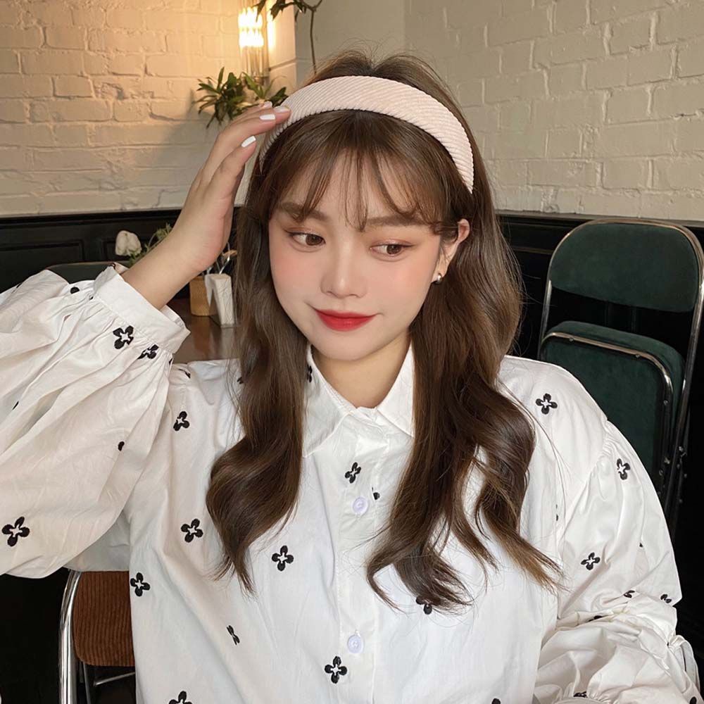 Băng đô bản rộng họa tiết kẻ sọc phong cách Hàn Quốc ngọt ngào dành cho nữ