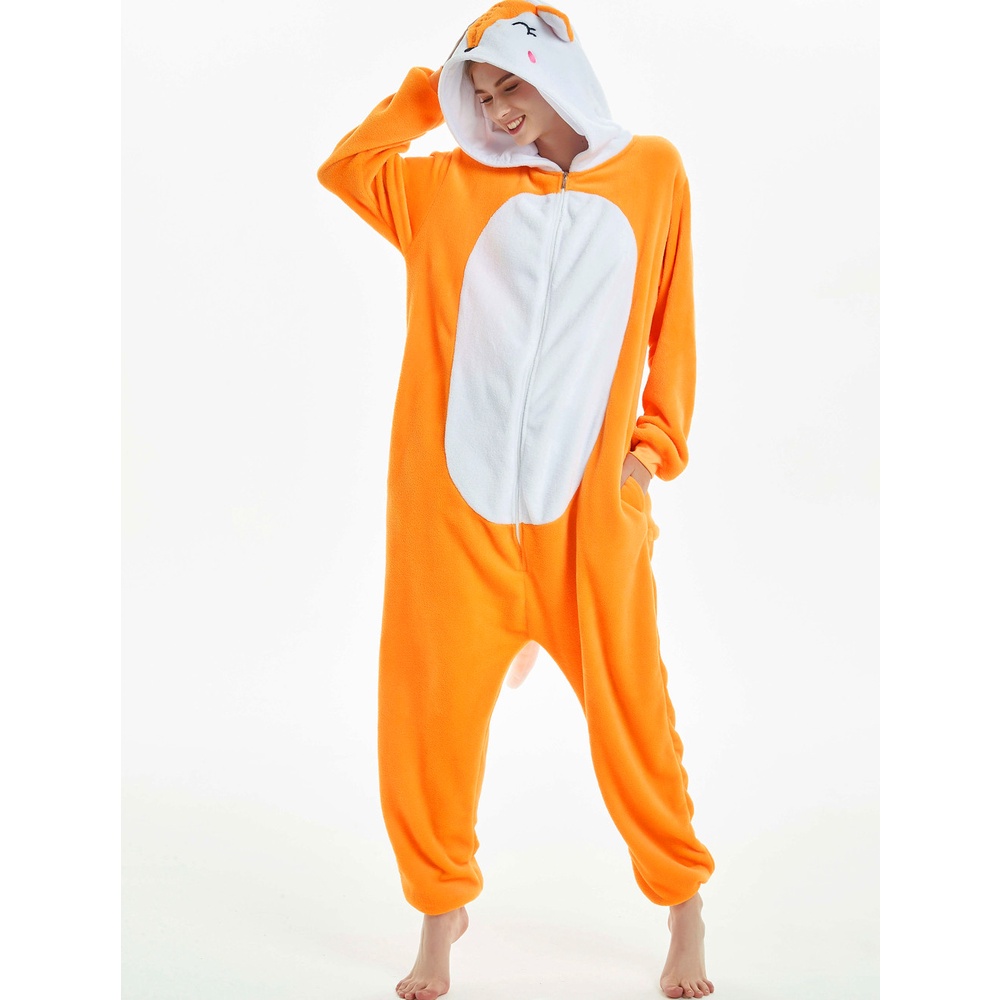 Bộ Đồ Ngủ Liền Thân Tay Dài Hình Con Cáo Dễ Thương Cho Nữ