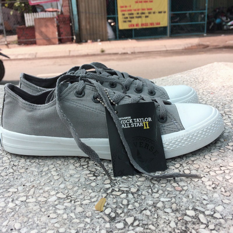 Giày AllStar Chuck Xám Nhạt Cổ Thấp Nam