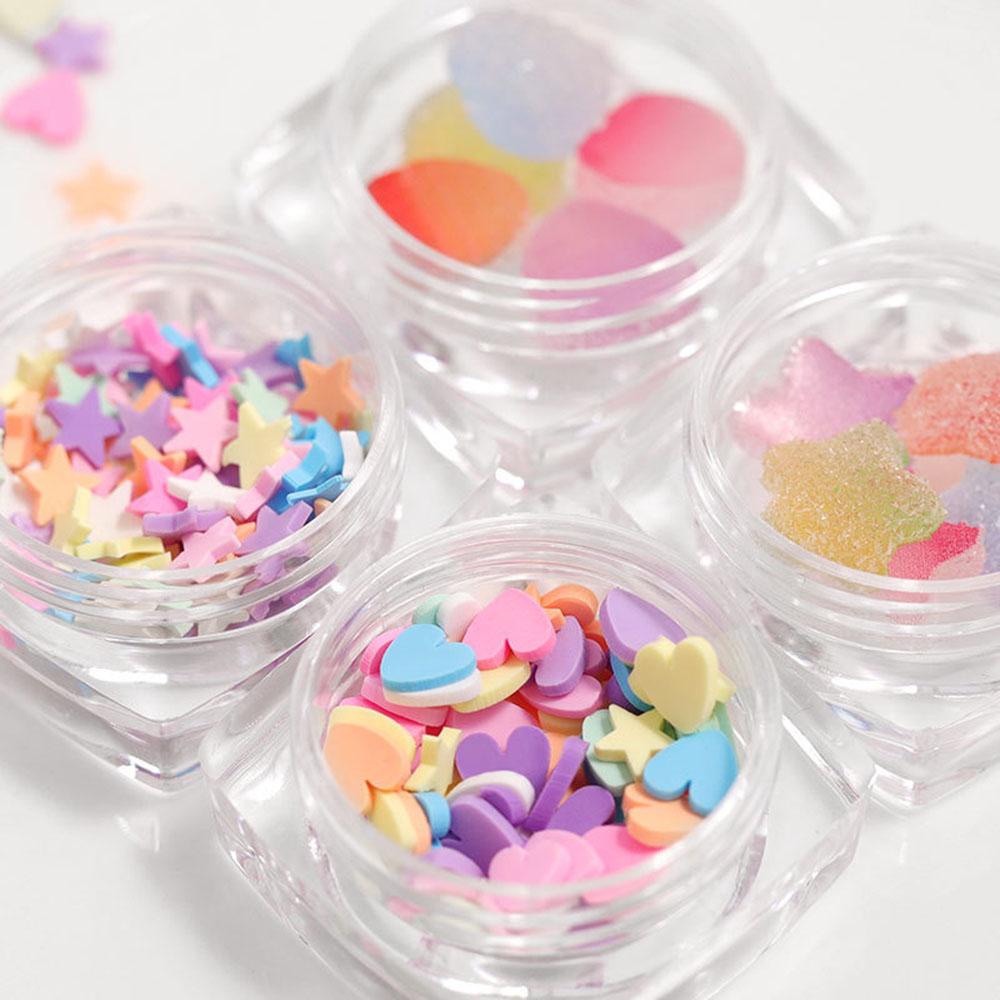 Phụ Kiện Trang Trí Móng Tay 3D Hình Kẹo / Ngôi Sao / Trái Tim Bằng Acrylic Màu Gradient Xinh