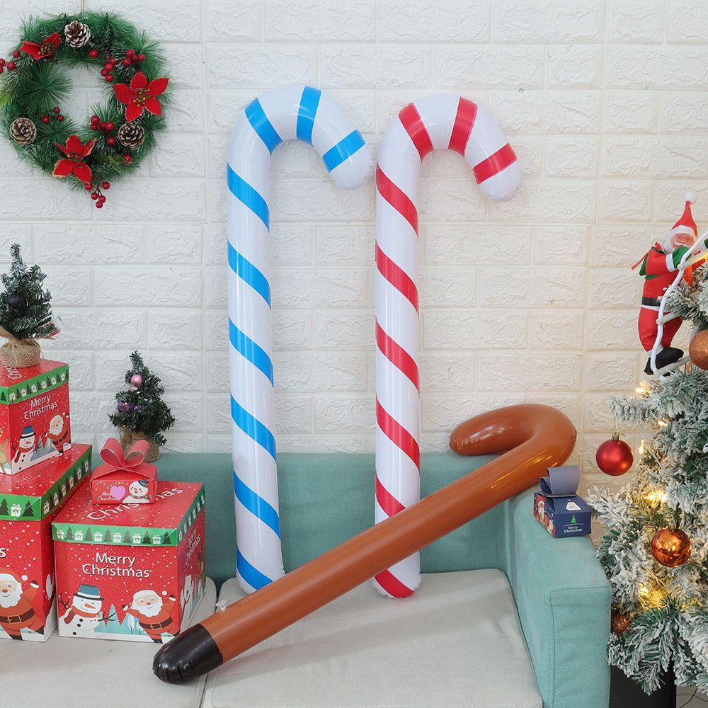 Set 3 Bong Bóng PVC Hình Kẹo Giáng Sinh Treo Trang Trí Nhà Cửa