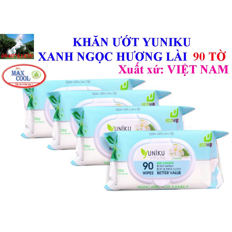 KHĂN ƯỚT YUNIKU HỘP 90 TỜ