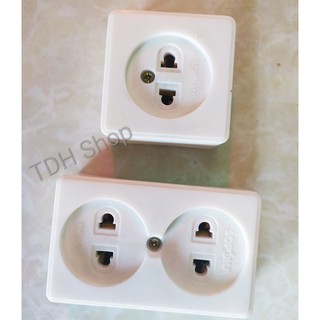 Ổ cắm điện đơn, đôi,  1 ổ cắm, 2 ổ cắm 10A 250V SOPOKA