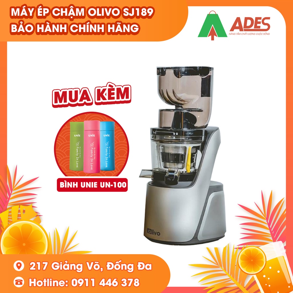 Máy Ép Chậm Olivo SJ189 - BẢO HÀNH CHÍNH HÃNG 24 THÁNG - THƯƠNG HIỆU MỸ - Máy Ép Trái Cây Kiệt Bã Đến 98%