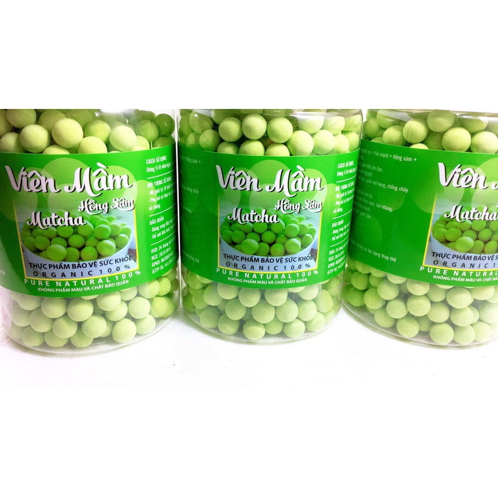 500gr viên mầm đậu nành hồng sâm matcha tăng vòng 1, đẹp da, tăng sinh lý nữ có giấy chứng nhận ATTP