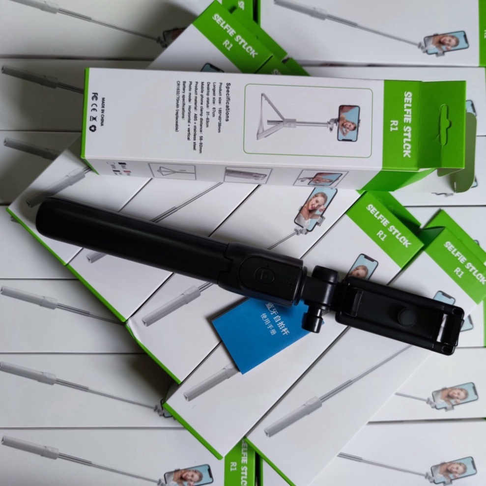 Gậy Chụp Ảnh R1FREESHIP Gậy Tự Sướng R1 Bluetooth 3 Chân Có Điều Khiển Từ Xa Gấp Gọn Đa Năng