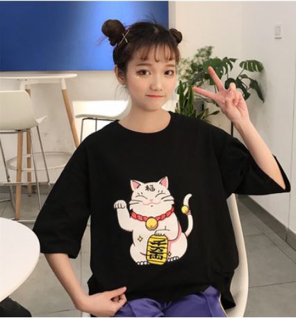 ÁO MÈO THẦN TÀI &quot;THÊU&quot; LOẠI CHUẨN(có size NAM và Nữ)
