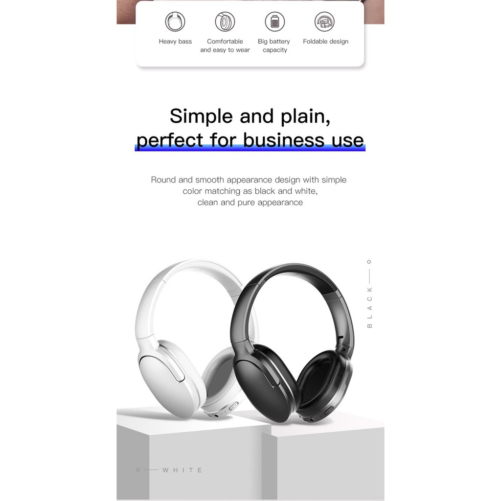 Tai nghe bluetooth trùm đầu baseus Encok D02