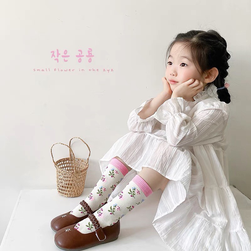 Set 4 đôi Tất Bèo Nhún Họa Tiết Hàn Quốc Cho Bé [Samkid] Tất vớ cho bé hình hoa nhí siêu đáng yêu cao cổ bèo công chúa