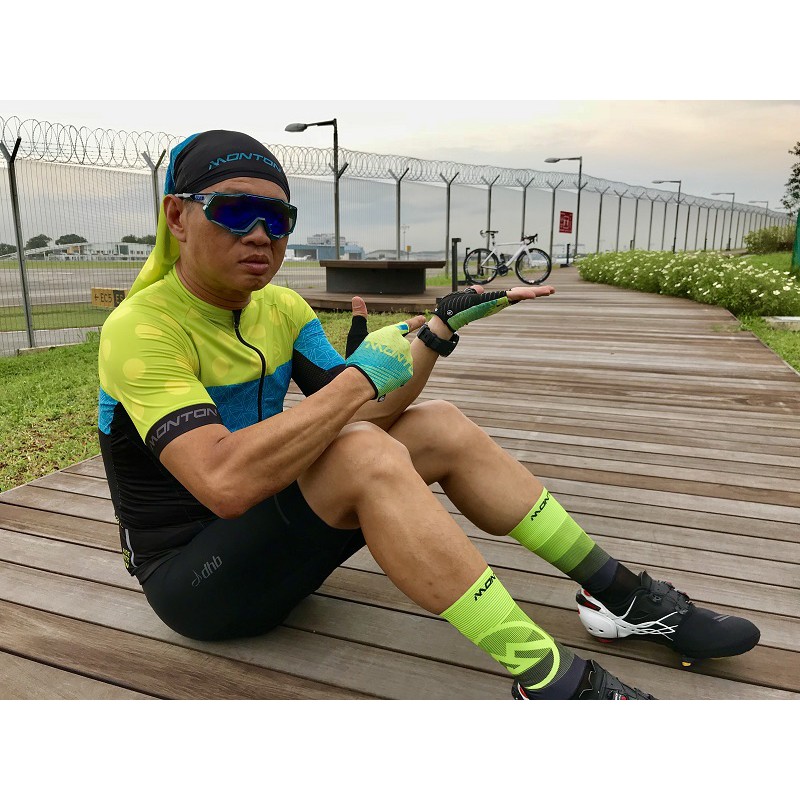 Áo đạp xe ngắn tay Monton Climbzing Flower black yellow