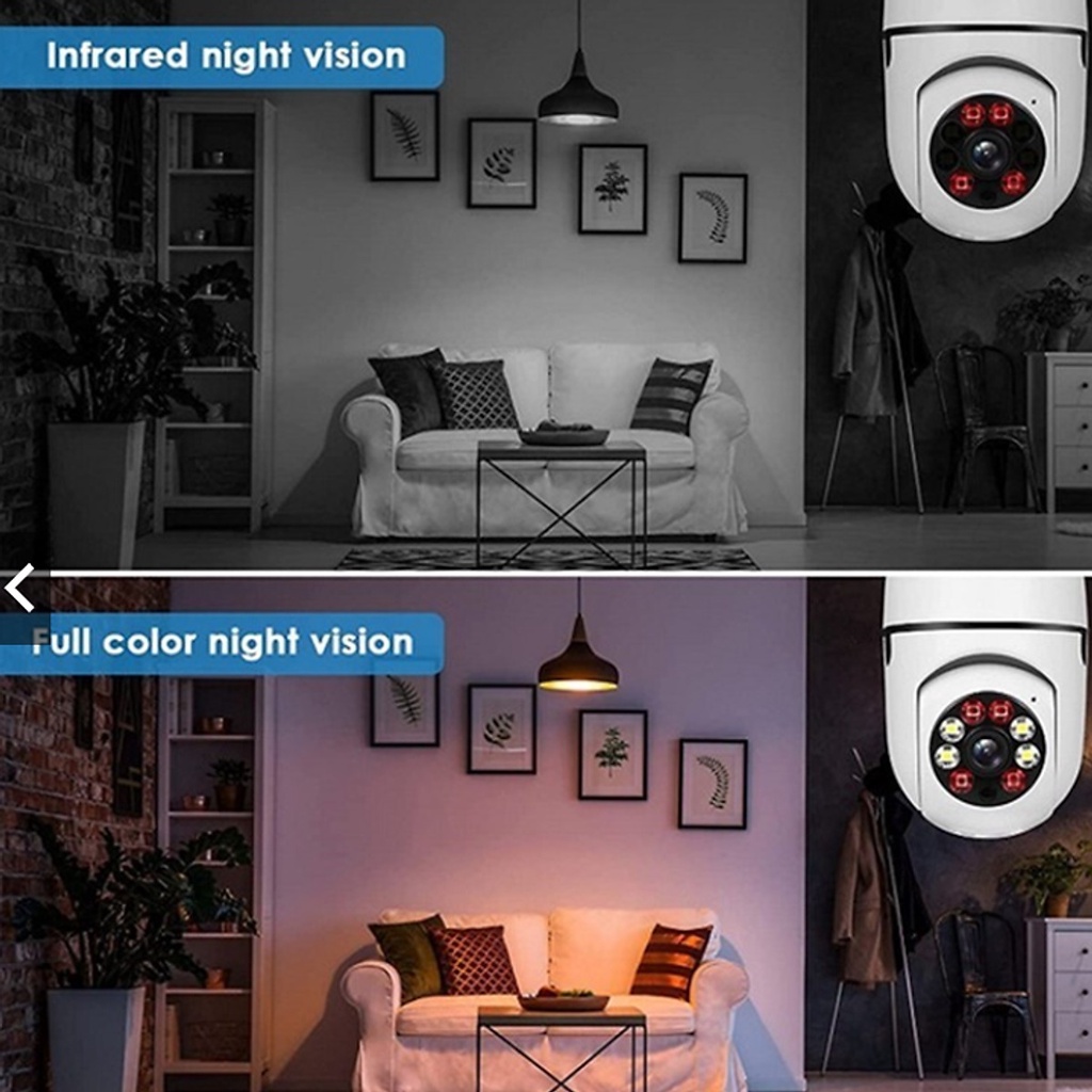 Camera Wifi Yoosee Ốp trần mini xoay 360 độ siêu nét 2.0Mp tích hợp đèn LED có màu ban đêm - hàng nhập khẩu