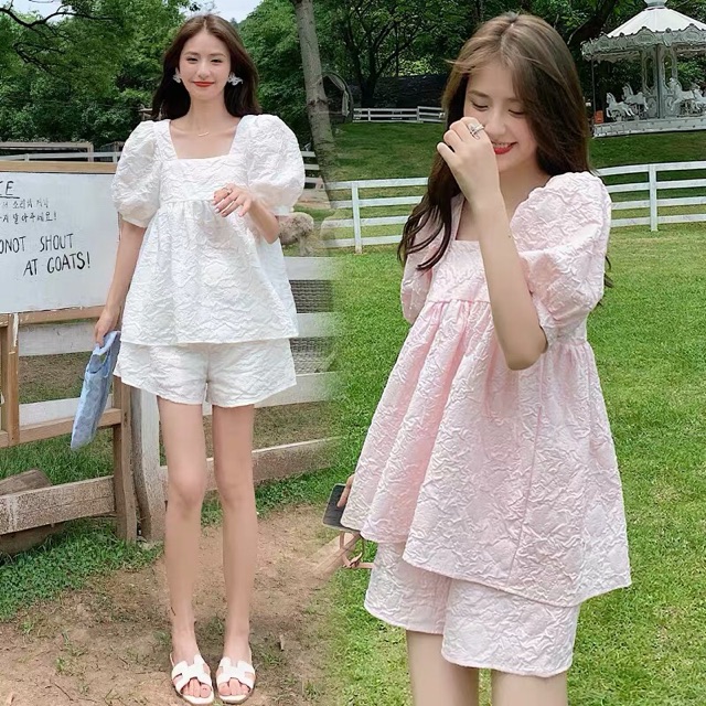 đồ bộ bầu lửng siêu xinh hàng đẹp chất mát mặc hè đi dự tiệc hợp thời trang hàng quảng châu cao cấp ✅sẵn hàng ✅