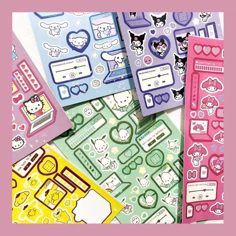 Sticker SANRIO Lấp Lánh Trang Trí Sổ Tay