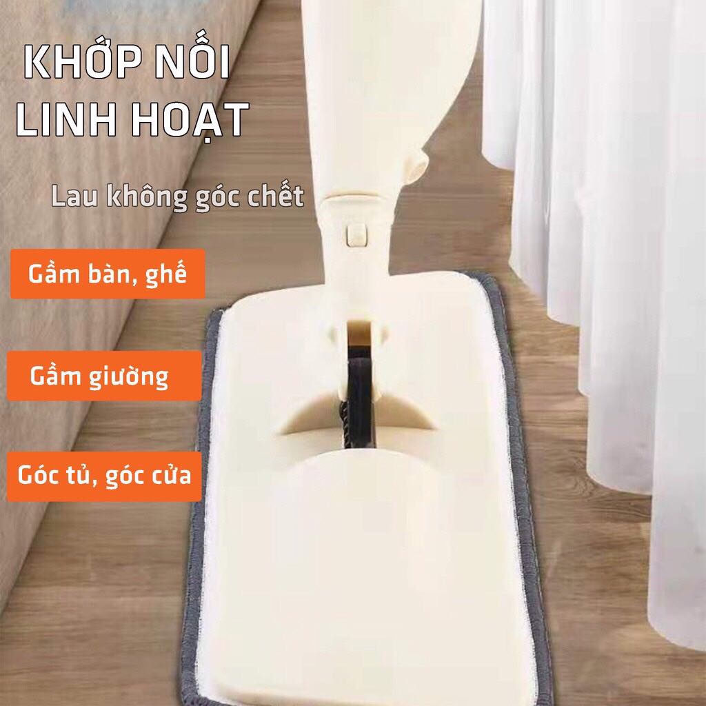 Cây lau nhà phun sương 360 độ tặng kèm 1 bông lau, chổi lau nhà không cần nhúng nước