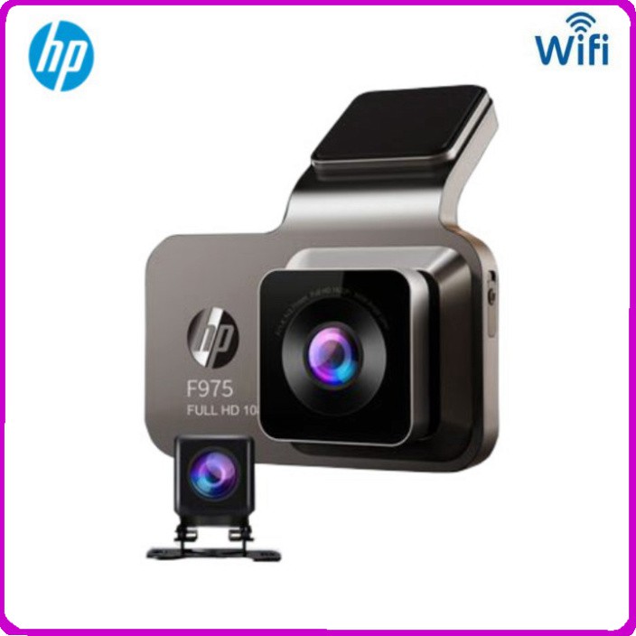 Sản phẩm Camera hành trình ô tô thương hiệu cao cấp HP f975x Full HD 1920x1080p tích hợp camera lùi Wifi GPS - Hàng Nhập