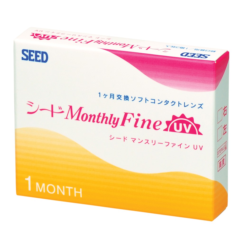 [Tặng khay + bộ dụng cụ đeo] Kính áp tròng SEED dùng 1 tháng không màu - Monthly Fine UV