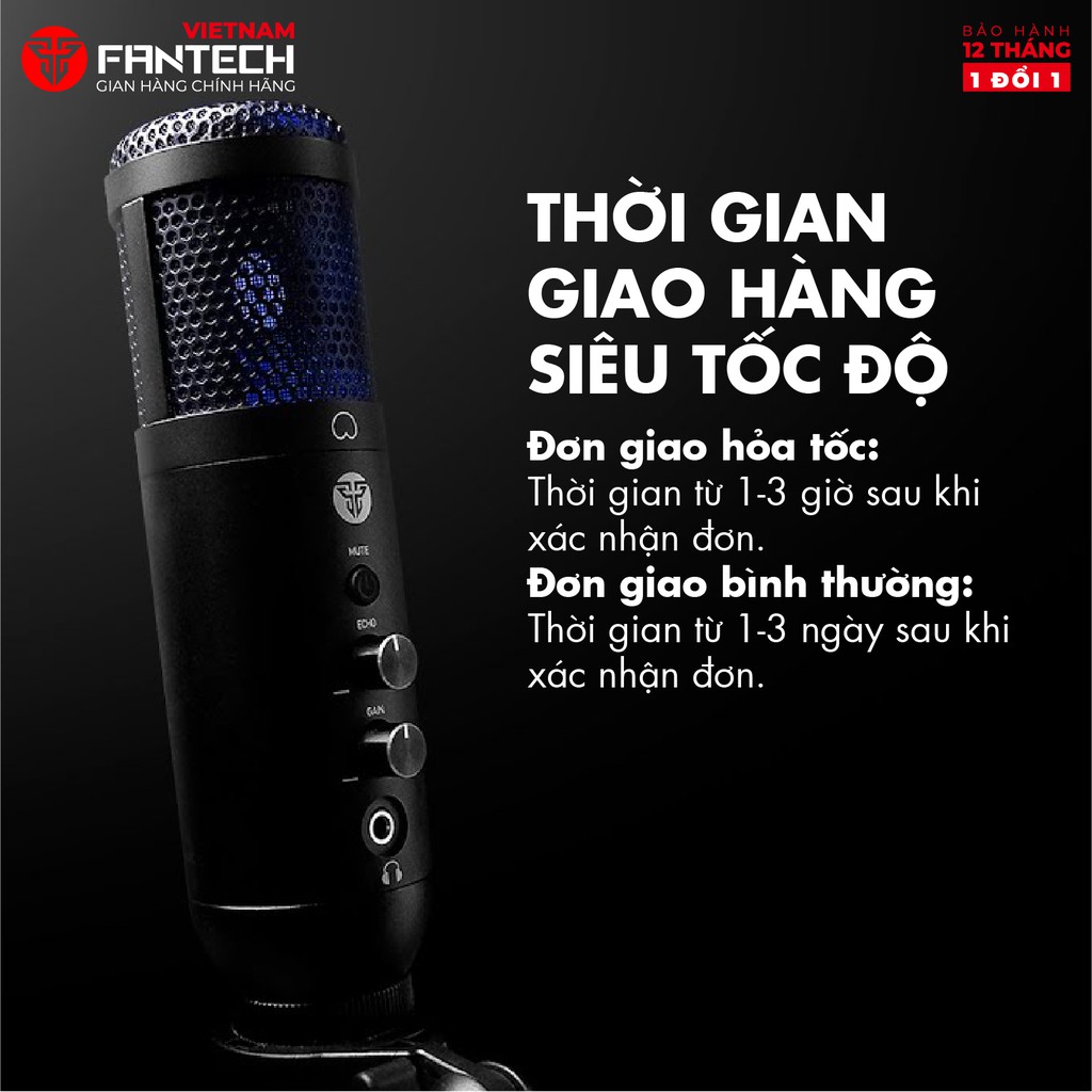 Bộ Micro Thu Âm Livestream Chuyên Nghiệp Fantech MCX01 LEVIOSA LED RGB Âm Thanh Chất Lượng Cao