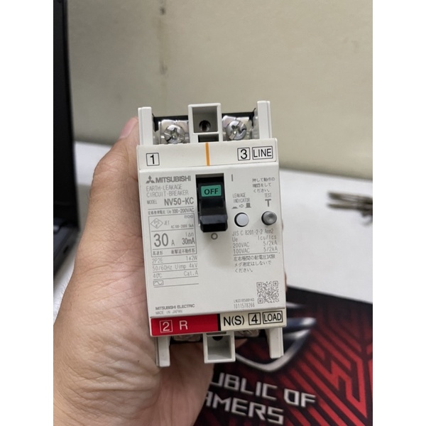 CB Chống giật Mitsubishi 30A-50A NV50-KV Made in japan (Loại trắng)