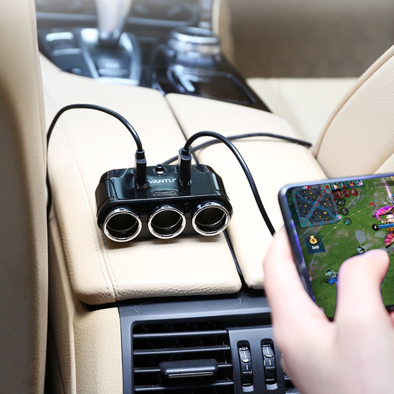 Tẩu Sạc Xe Hơi Chia 3 Cổng USB 12V / 24V Tiện Dụng