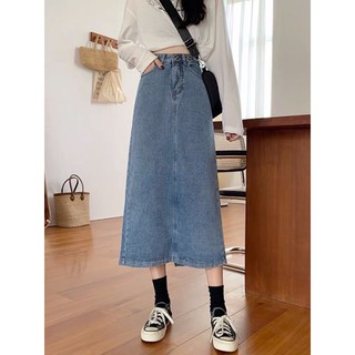 Chân váy bò - chân váy jeans dáng dài