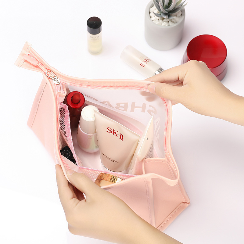 Túi đựng mỹ phẩm trong suốt dung tích lớn cầm tay tiện lợi du lịch cho nữ