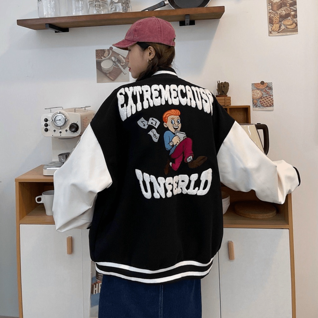 Áo Khoác Nữ Chất Nỉ PE Loại 1 Dày Mịn Phối Hình In Đẹp Có 2 Màu Đen - Đỏ Form Rộng Che Nắng Chắn Gió Tốt [NEW UNISEX]