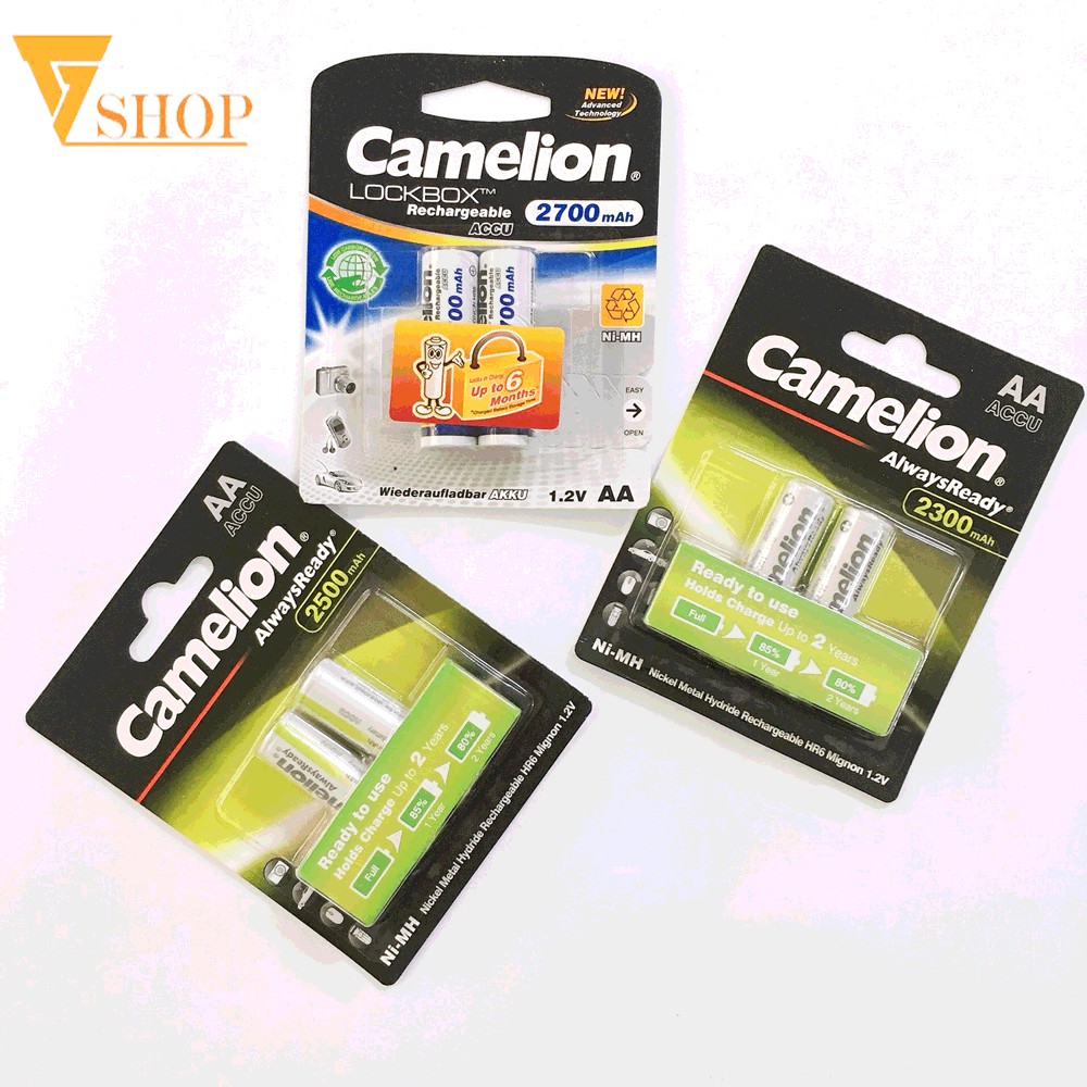 Pin sạc AA Camelion 2300mAh, 2500mAh, 2700mAh Chính Hãng