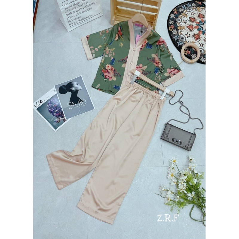 SNU38 - SET BỘ LỤA HOA ĐI CHÙA CỔ TIM CHO NỮ | BigBuy360 - bigbuy360.vn