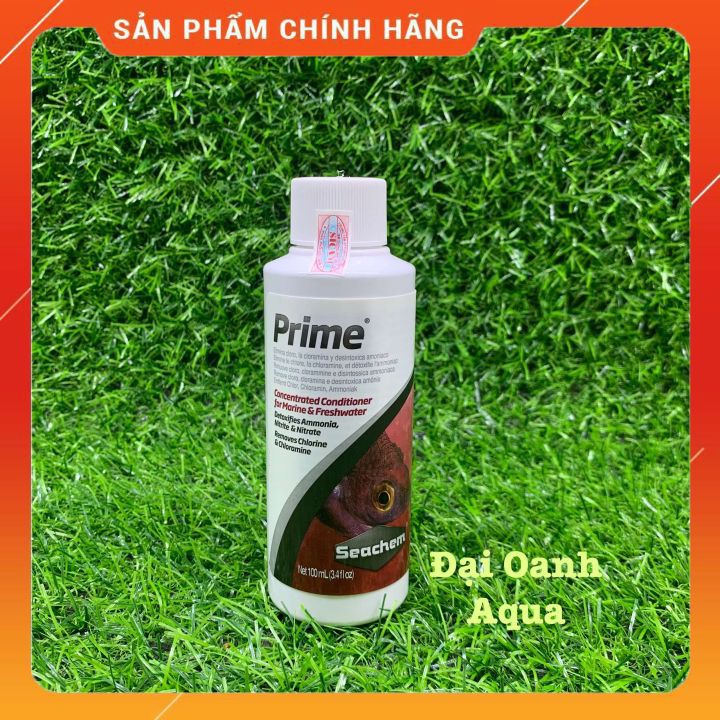 Dung Dịch Xử Lý Nước Seachem Prime 100ml (Khử Clo,NH3,NO2,NO3) Cho Bể Cá Cảnh, Bể Thủy Sinh