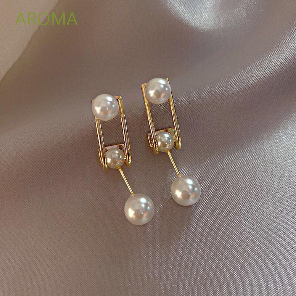 Bông Tai Thời Trang S925 Đính Ngọc Trai Giả Nhiều Màu Cho Nữ