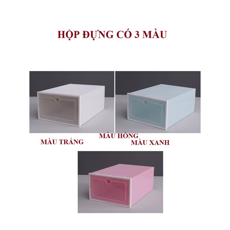 Hộp Đựng Giày Dép Nhựa Màu Hồng, Chịu Lực Tốt Có Thể Xếp Chồng Lên Nhau Tạo Sự Gọn GànG