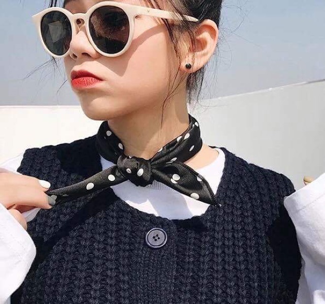 Khăn turban chấm bi. 50x50