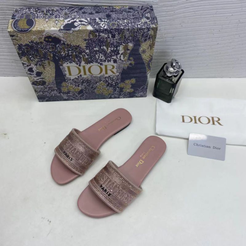 c Dép Lê Nữ Cd Quai Ngang Đính Đá Mềm Êm Fullbox Bill Túi Cao Cấp